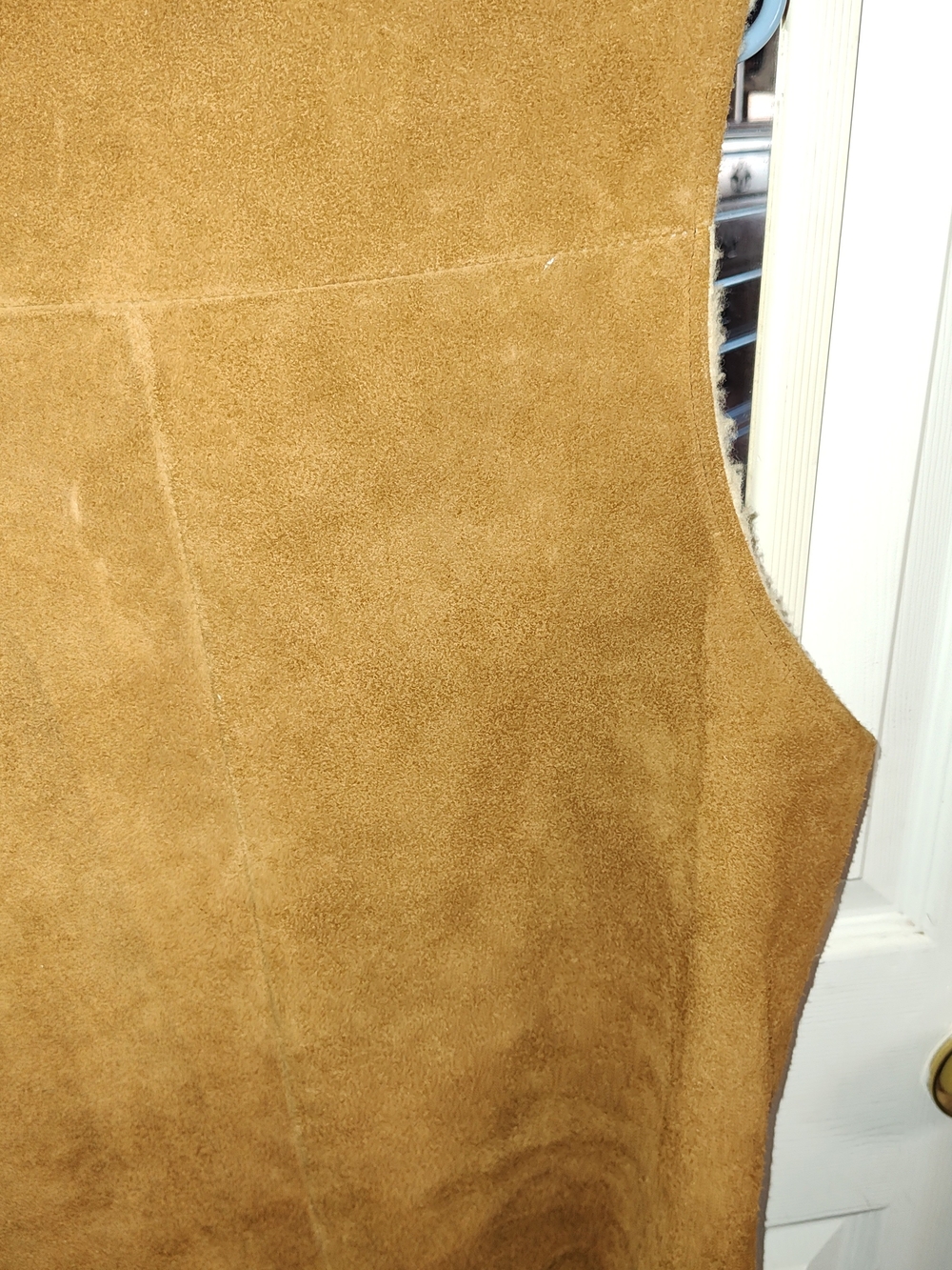 Men's Suede Vest in Camel